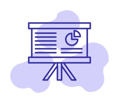 Beyaz arkaplan üzerinde sunum vektörü illüstrasyonunu çalıştır