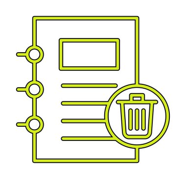 Basit not defteri simgesi, vektör illüstrasyonu