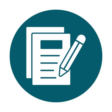 Basit not defteri simgesi, vektör illüstrasyonu