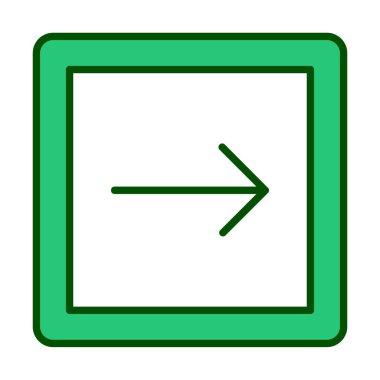 Sağ Ok simgesi, vektör illüstrasyonu basit tasarım