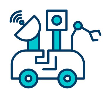 Ay Gezgini simgesi, vektör illüstrasyonu