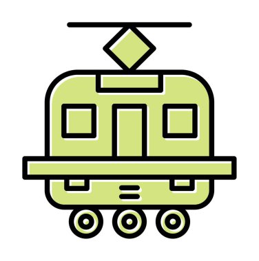 Tramvay simgesi. Moda Tramvay işareti logosu