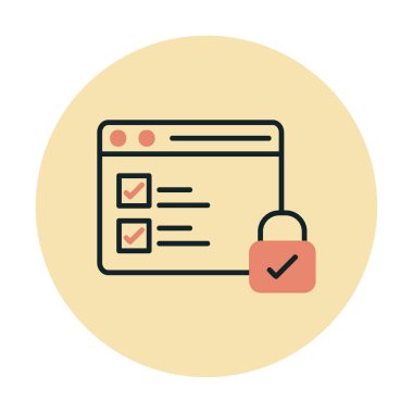 Basit güvenli veri simgesi, vektör illüstrasyonu