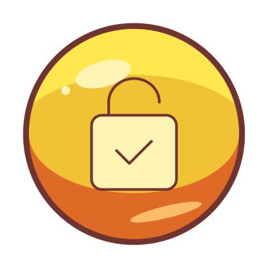 Beyaz arkaplanda asma kilit vektör çizimi