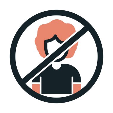 Web simgesi, vektör illüstrasyonuna izin verilmeyen kişi