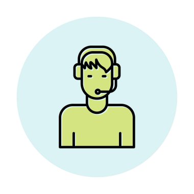 Grafik Müşteri Servisi Simgesi İllüstrasyonu