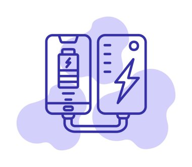 pil simgesi. renk çizgisi çizimi 