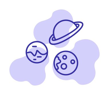 Gezegenler simgesi, vektör illüstrasyonu