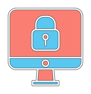 Beyaz arkaplanda asma kilit vektör çizimi