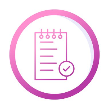 Basit not defteri simgesi, vektör illüstrasyonu