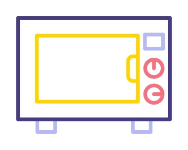 mikrodalga simgesi, vektör illüstrasyonu basit tasarım