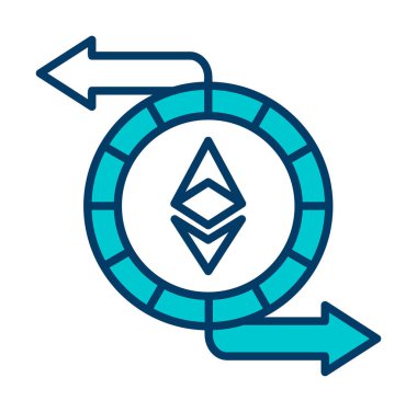 Ethereum Exchange web simgesi, vektör illüstrasyonu. ethereum işareti, kripto para birimi resmi