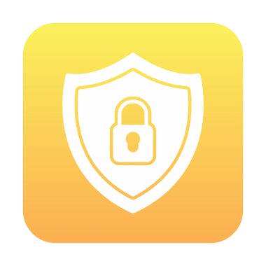 Güvenlik kalkanı düz simgesi, vektör illüstrasyonu 