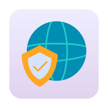 Küresel Koruma ikonu vektör illüstrasyonu