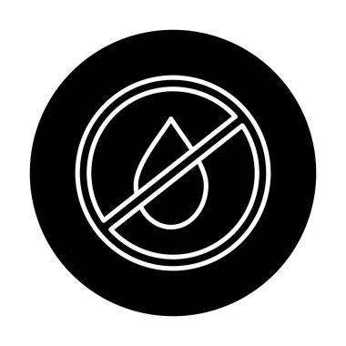 Basit Su Yok veya Sıvı Simge Yok, vektör illüstrasyonu