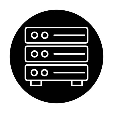 Sunucu simgesi tasarımı, vektör illüstrasyonu                