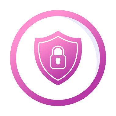 Güvenlik kalkanı düz simgesi, vektör illüstrasyonu 