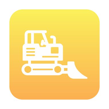 Buldozer simgesi vektör logosu illüstrasyonu