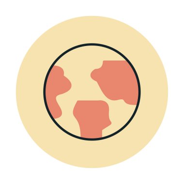 Gezegen ve vektör illüstrasyonlu uzay simgesi