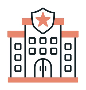 Polis karakolu simgesi, vektör illüstrasyonu basit tasarım