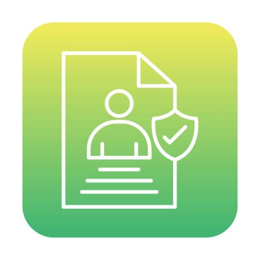 Veri güvenlik simgesi vektör illüstrasyonuna sahip kullanıcı