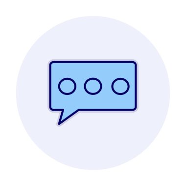 Basit sohbet simgesi, konuşma balonu, vektör illüstrasyonu