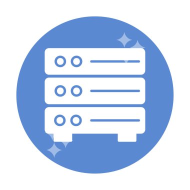 Sunucu simgesi tasarımı, vektör illüstrasyonu                