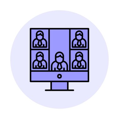 Konferans çağrısı ikon vektör illüstrasyonu