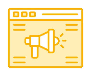 Çevrimiçi Reklam simgesi, vektör illüstrasyonu        