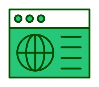 Basit web sitesi arayüzü simgesi, vektör illüstrasyonu