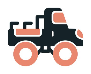 Canavar kamyon simgesi vektör illüstrasyonu