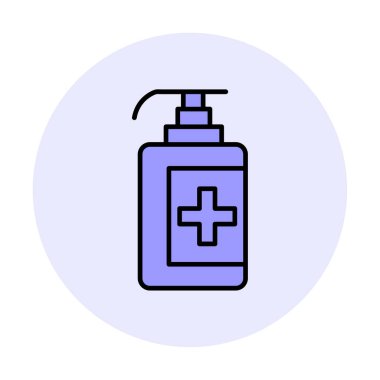 Bir dezenfektan şişesinin basit bir çizimi