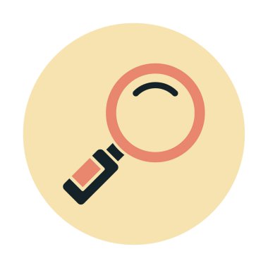 Büyüteç simgesi düz stil. Loupe renk simgesini ara. Vektör illüstrasyonu 