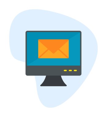 Basit e- posta simgesi, vektör illüstrasyonu