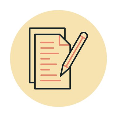 Not ve kalem vektör çizimi