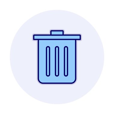 Çöp kutusu simgesi, çöp kutusu simgesi, renkli vektör illüstrasyonu