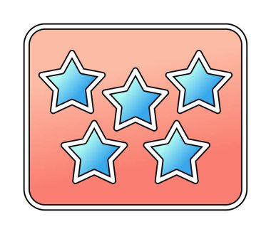 Beş Yıldız derecelendirme konsepti vektör çizimi