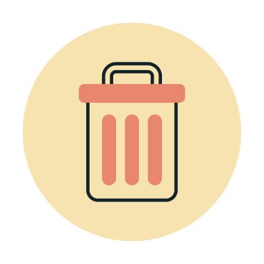 Çöp kutusu web simgesi, vektör illüstrasyonu