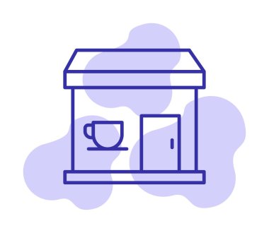 Kahve dükkanı ikonu. Basit logo