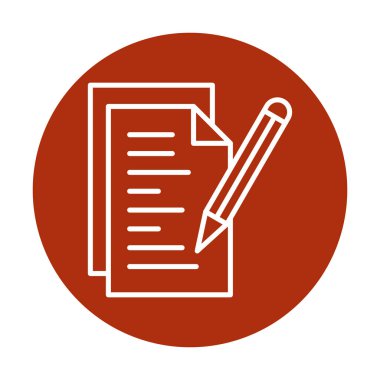 Not ve kalem vektör çizimi