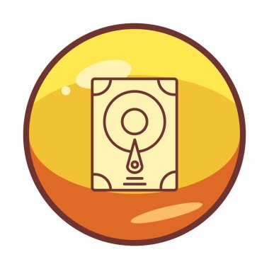 Sabit disk simgesi, vektör illüstrasyonu basit tasarım