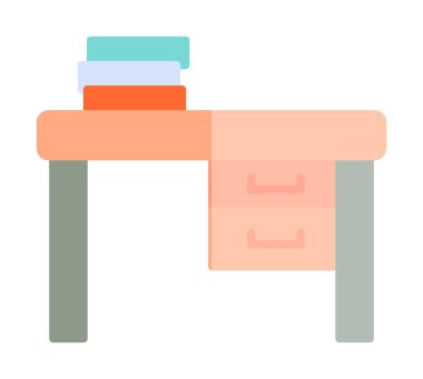 Çalışma masası simgesi, vektör illüstrasyonu basit tasarım