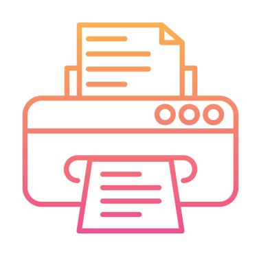 yazıcı simgesi web basit illüstrasyon