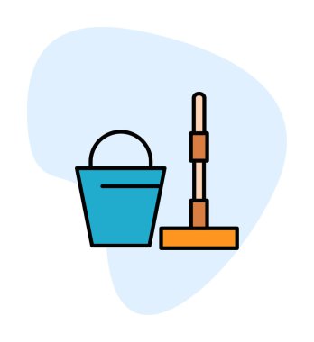 kova ve paspas simgeleri vektör illüstrasyonuName