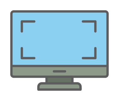 bilgisayar izleme simgesi, vektör illüstrasyonu basit tasarım