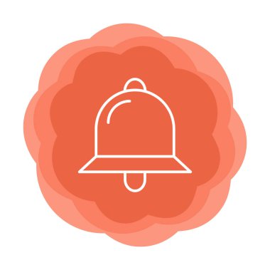 Basit Bildirim Zili simgesi, vektör illüstrasyonu