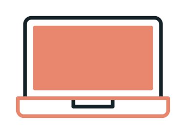 dizüstü bilgisayar simgesi, vektör illüstrasyonu basit tasarım 