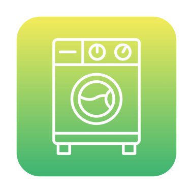 çamaşır makinesi simgesi, vektör illüstrasyonu