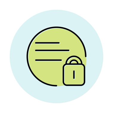 Asma kilit. Web simgesi basit illüstrasyon