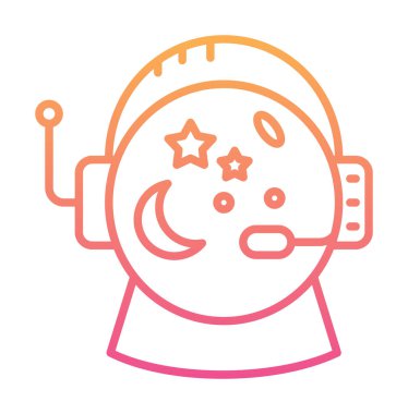 Beyaz arkaplanda Astronot Miğferi vektör çizimi